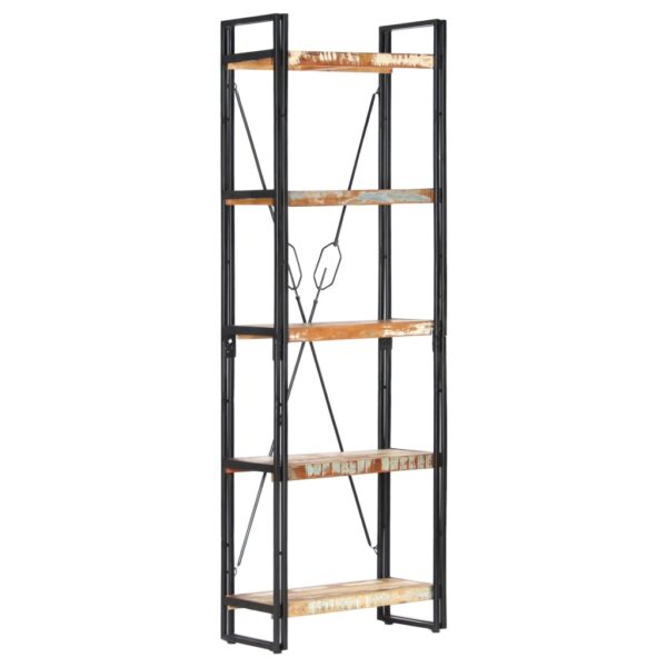vidaXL 5-Tier Bookcase 60x30x180 cm Solid Reclaimed Wood - Image 11