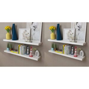 vidaXL Wall Shelves 4 pcs White 100 cm