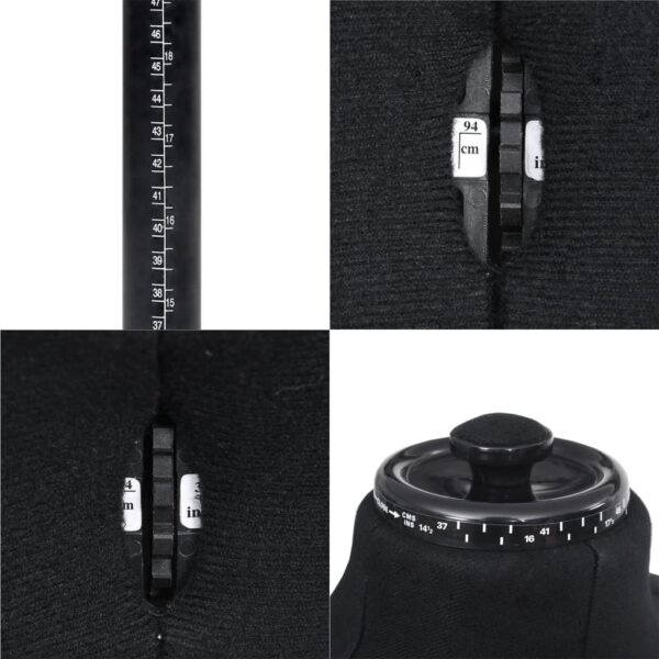 vidaXL Adjustable Dress Form Male Black Size 37-45 - Image 6