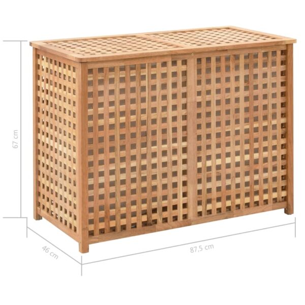 vidaXL Laundry Bin 87.5x46x67 cm Solid Walnut Wood - Image 8