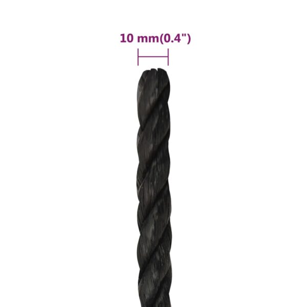 vidaXL Work Rope Black 10 mm 25 m Polypropylene - Image 6