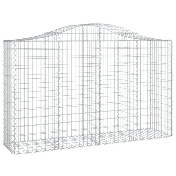 vidaXL Arched Gabion Basket 200x50x120/140 cm Galvanised Iron - Image 2