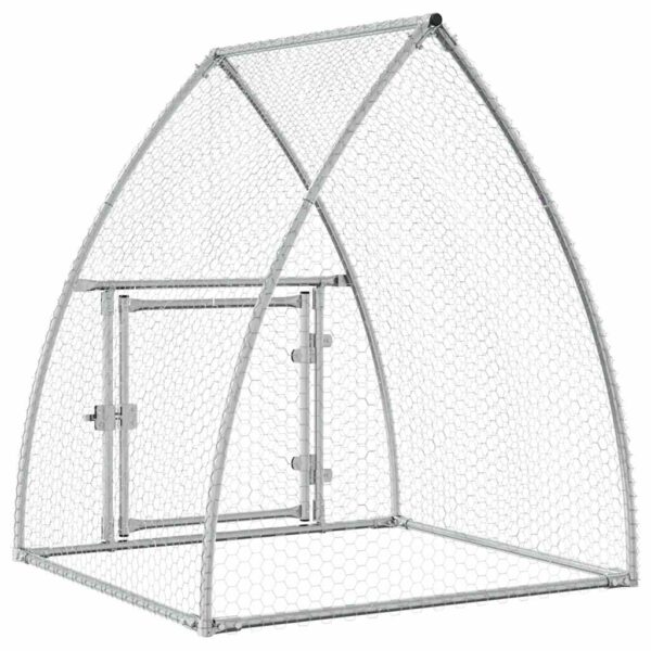 vidaXL Chicken Cage Silver 100x105x120 cm Galvanised Steel - Image 7