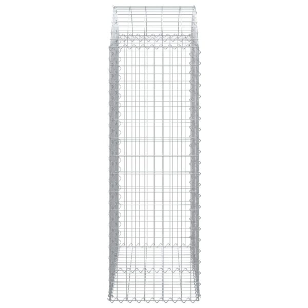 vidaXL Arched Gabion Basket 100x50x140/160 cm Galvanised Iron - Image 4