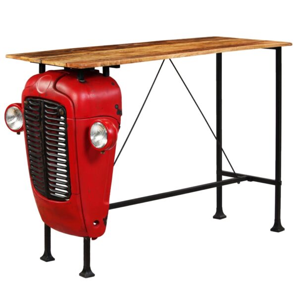 vidaXL Tractor Bar Table Solid Mango Wood Red 60x150x107 cm - Image 13