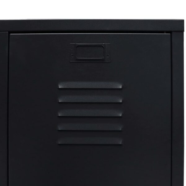 vidaXL Wardrobe Metal Industrial Style 67x35x107 cm Black - Image 7