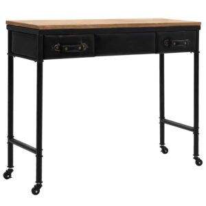 vidaXL Console Table MDF and Fir Wood 100x33.5x80 cm