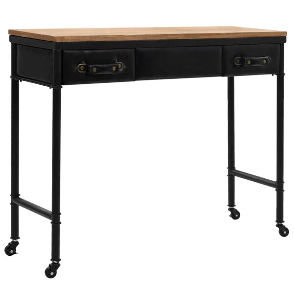 vidaXL Console Table MDF and Fir Wood 100x33.5x80 cm - Image 1