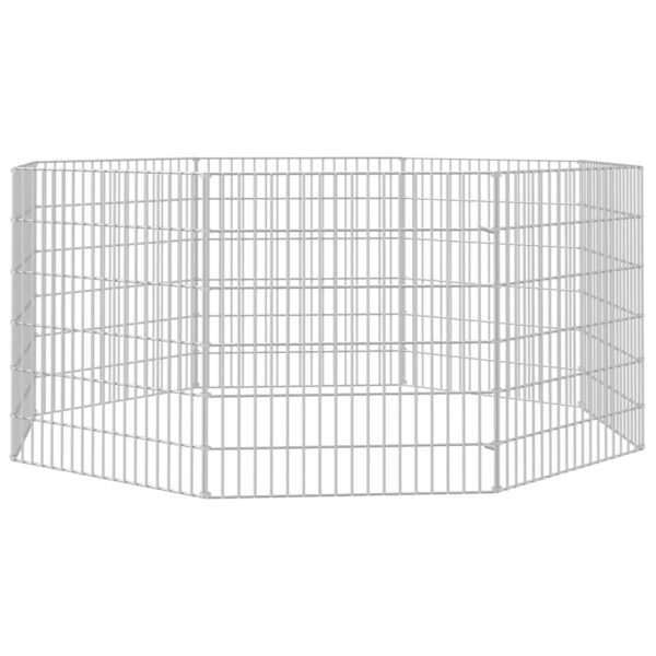 vidaXL Free Range Animal Enclosure 8-Panel 54x60 cm Galvanised Iron - Image 4