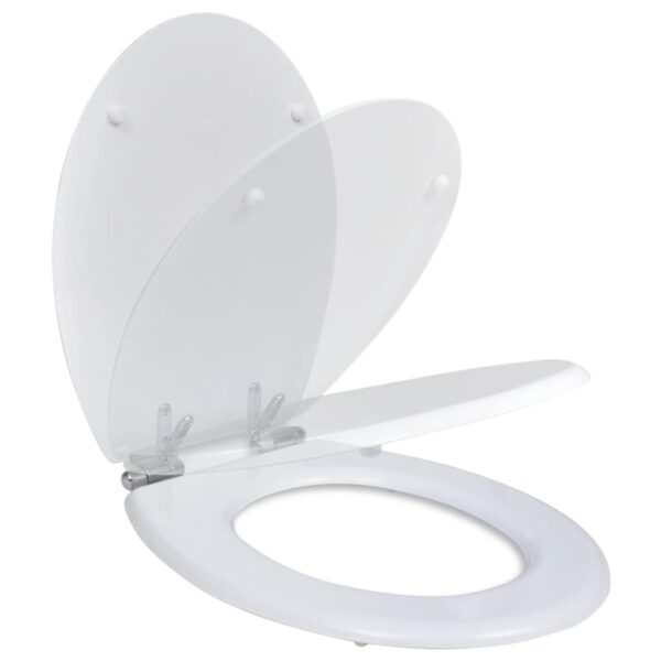 vidaXL Toilet Seats with Soft Close Lids MDF White - Image 2