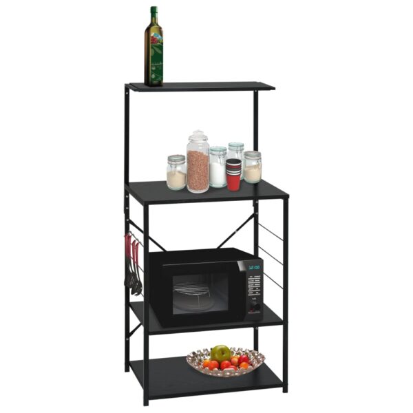 vidaXL Microwave Cabinet Black 60x39.6x123 cm Engineered Wood - Image 1