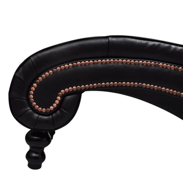vidaXL Chaise Longue Brown Faux Leather - Image 5