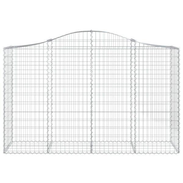 vidaXL Arched Gabion Basket 200x50x120/140 cm Galvanised Iron - Image 3