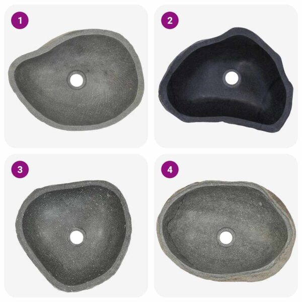 vidaXL Basin River Stone Oval (36-46)x(29-36) cm - Image 5