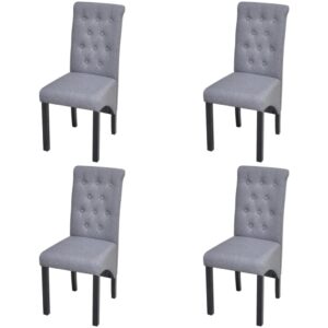 vidaXL Dining Chairs 4 pcs Light Grey Fabric