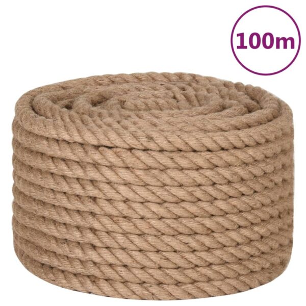 vidaXL Jute Rope 100 m Long 16 mm Thick - Image 2