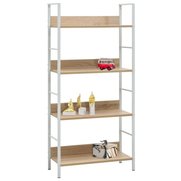 vidaXL 4-Layer Book Shelf Oak 60x27.6x124.5 cm Engineered Wood - Image 2