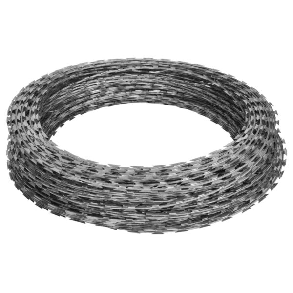 vidaXL Razor Wires Helical Wire Rolls 2 pcs Galvanised Steel 60 m - Image 2
