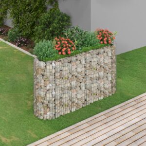 vidaXL Gabion Raised Bed Galvanised Iron 190x50x100 cm