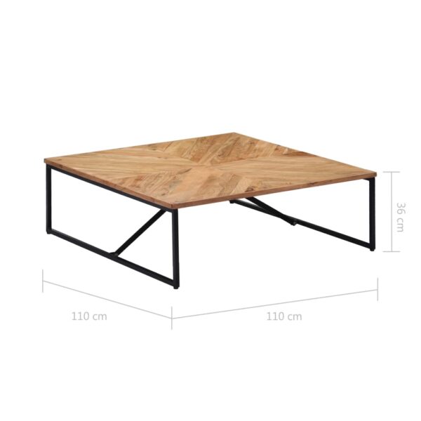 vidaXL Coffee Table 110x110x36 cm Solid Acacia Wood - Image 8