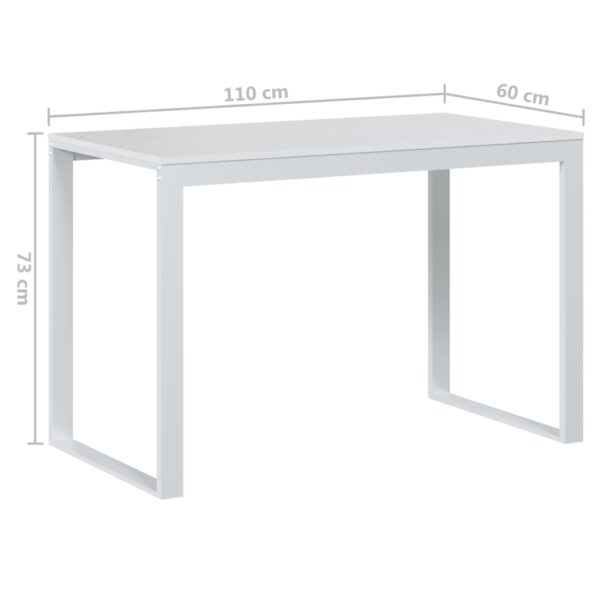 vidaXL Computer Desk White 110x60x73 cm Engineered Wood - Image 6