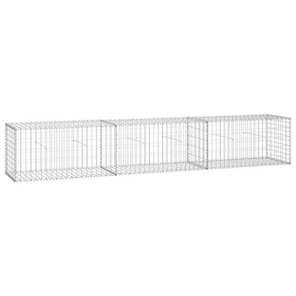 vidaXL Gabion Wall with Covers Galvanised Steel 300x50x50 cm - Image 2