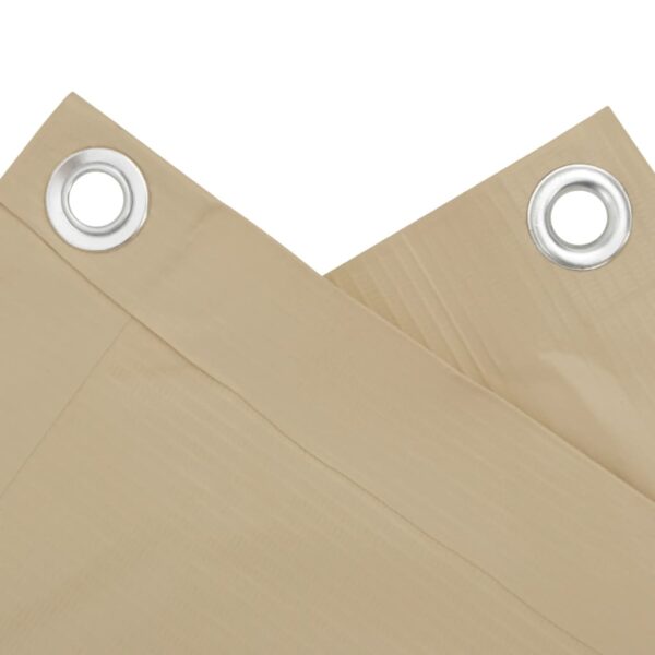 vidaXL Balcony Screen Beige 120x300 cm Oxford Fabric - Image 5