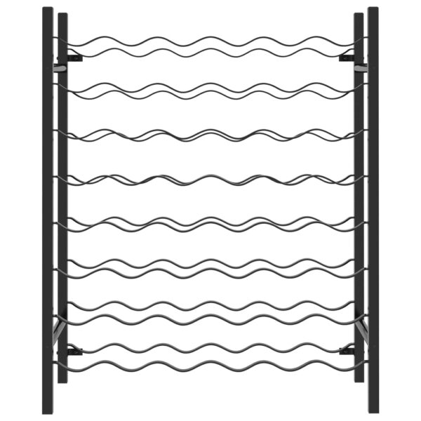 vidaXL Wine Rack for 48 Bottles Black Metal - Image 2