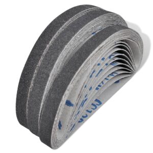 vidaXL Airpress Pneumatic Sand Belts 30 Pcs 10 x grit 60. 10 x grit 80. 10 x grit 120 10mm x 330 mm