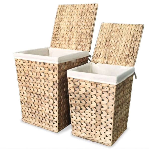 vidaXL Laundry Basket Set 2 Pieces Water Hyacinth - Image 1