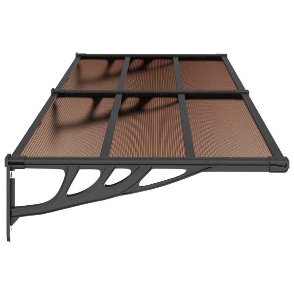 vidaXL Door Canopy Black 239x90 cm Polycarbonate - Image 4