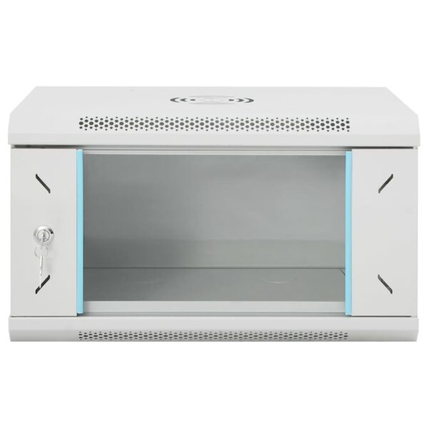 vidaXL 6U Wall Mounted Network Cabinet 19" IP20 53x40x30 cm - Image 3