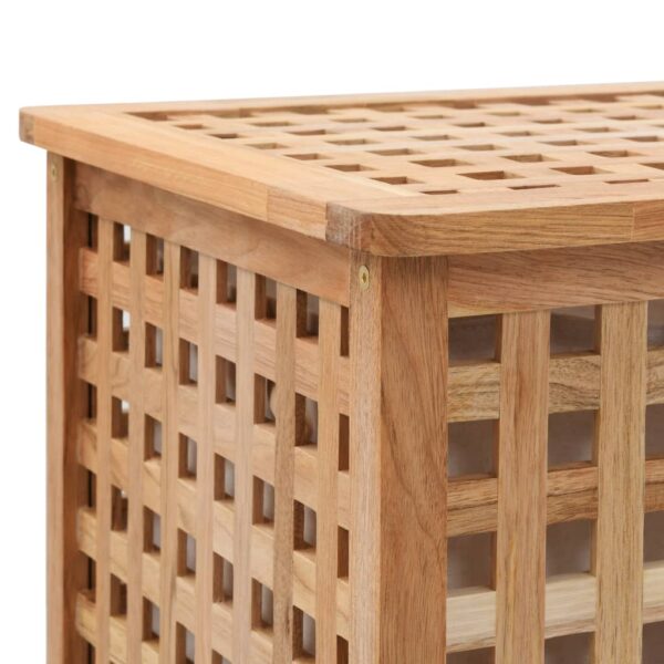 vidaXL Laundry Bin 39x39x65 cm Solid Walnut Wood - Image 5