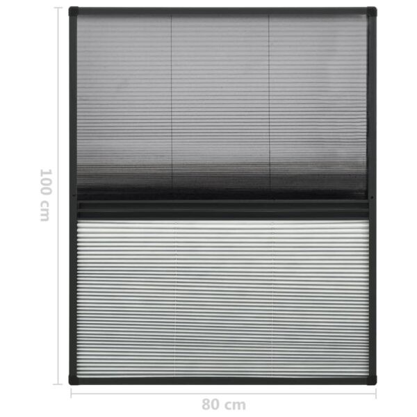 vidaXL Plisse Insect Screen for Windows Aluminium 80x100 cm with Shade - Image 7