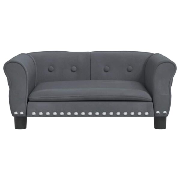 vidaXL Dog Bed Dark Grey 70x45x30 cm Velvet - Image 3