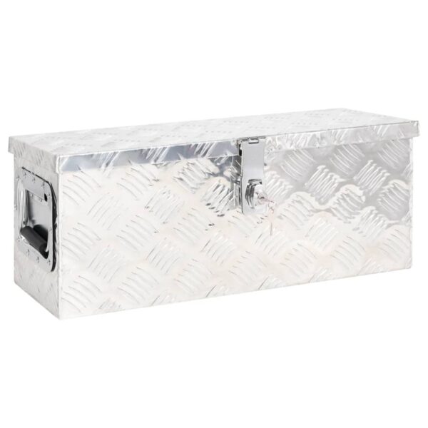 vidaXL Storage Box Silver 60x23.5x23 cm Aluminium - Image 1