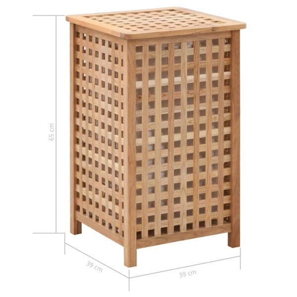 vidaXL Laundry Bin 39x39x65 cm Solid Walnut Wood - Image 7