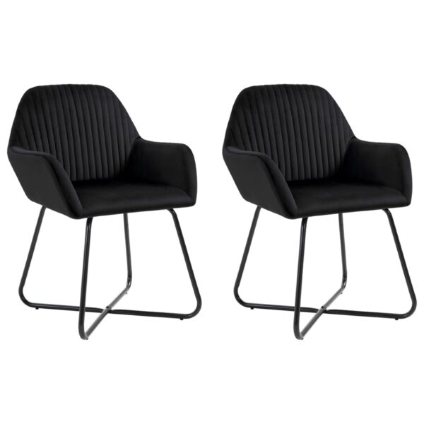 vidaXL Dining Chairs 2 pcs Black Velvet - Image 1