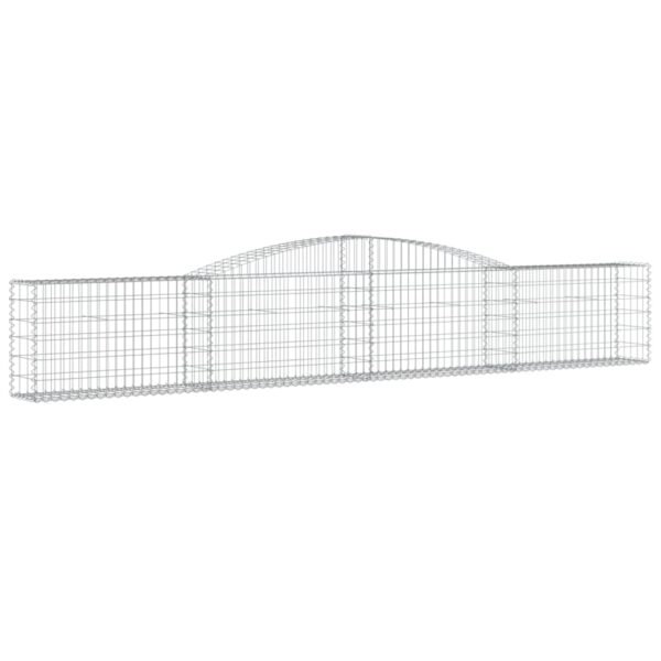 vidaXL Arched Gabion Basket 400x30x60/80 cm Galvanised Iron - Image 2