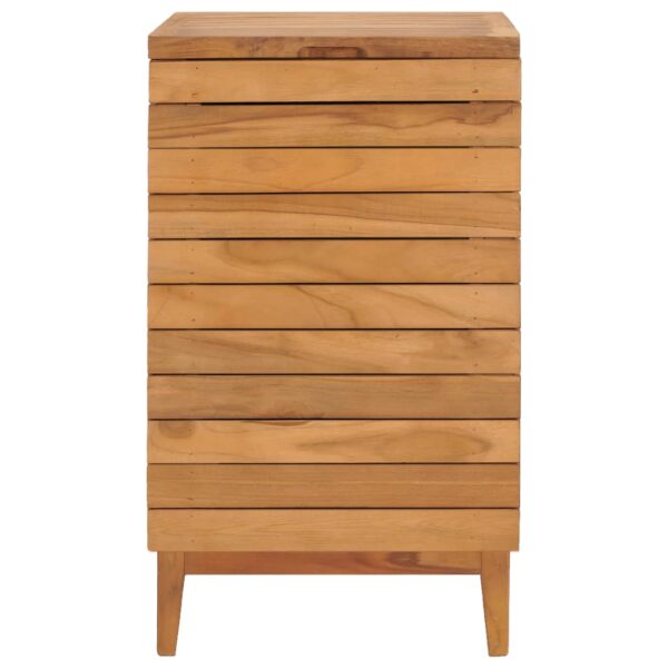 vidaXL Laundry Basket 40x40x70 cm Solid Teak Wood - Image 2