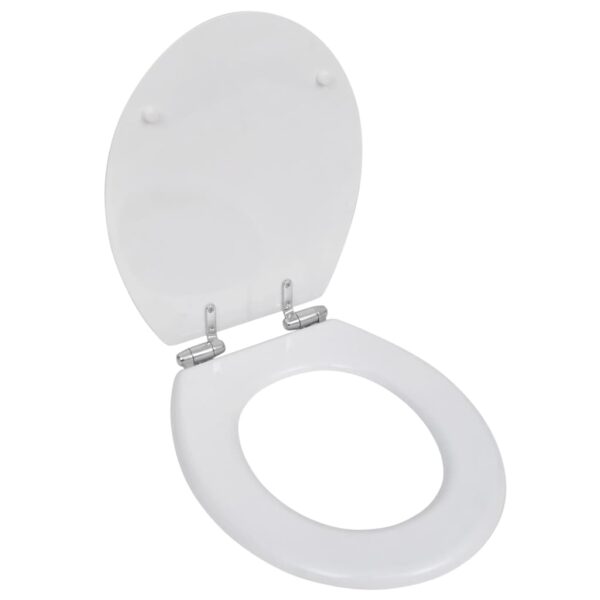 vidaXL Toilet Seats with Soft Close Lids MDF White - Image 1