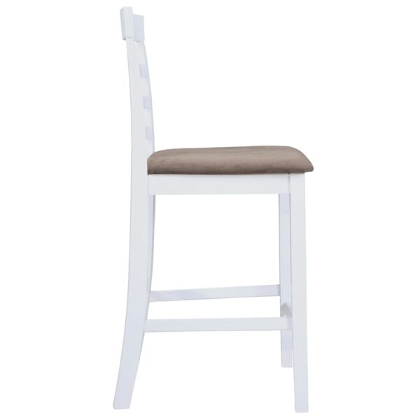 vidaXL Bar Chairs 2 pcs White Fabric - Image 5