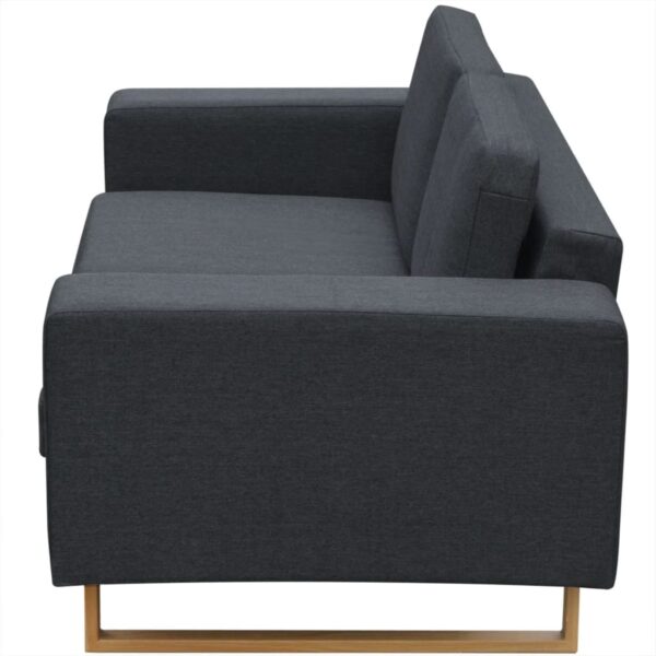 vidaXL 2-Seater and 3-Seater Sofa Set Dark Grey - Image 4