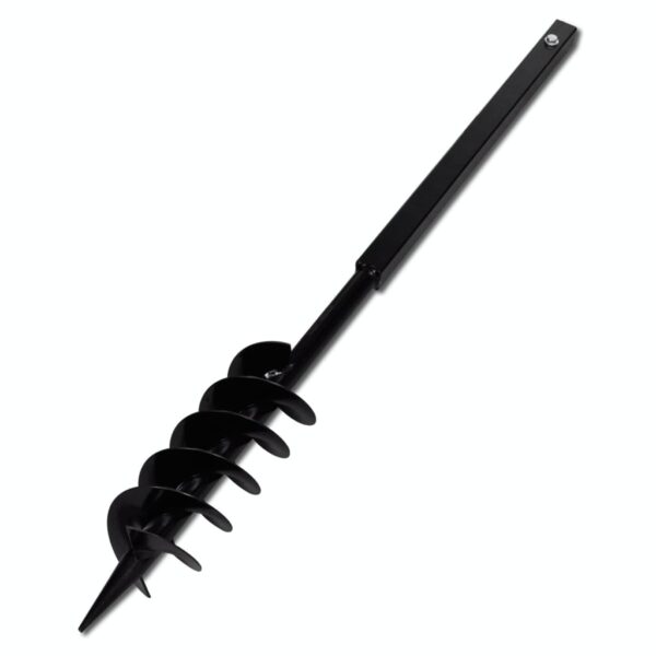 Ground Drill with Handle Auger Bit 100 mm Double Spirals Steel Black - Image 4
