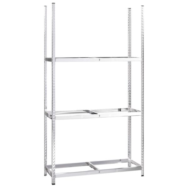 vidaXL 3-Layer Tire Racks 2 pcs Silver 110x40x200 cm Steel - Image 4