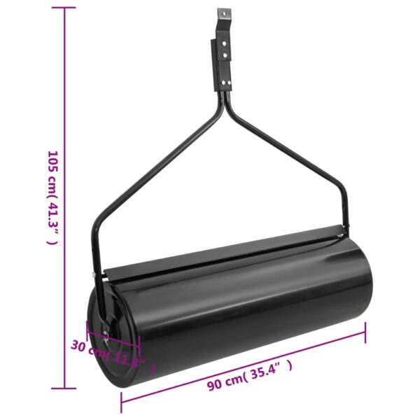 vidaXL Garden Lawn Roller Push Black 63 L Iron - Image 6