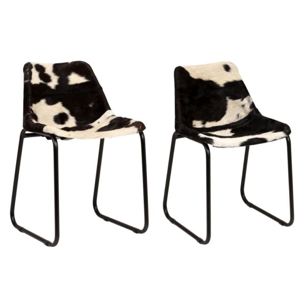 vidaXL Dining Chairs 2 pcs Genuine Goat Leather - Image 3