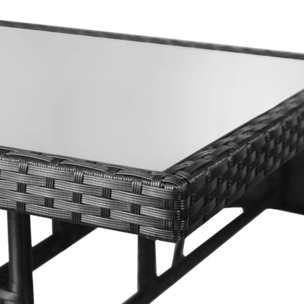 vidaXL 3 Piece Garden Dining Set Poly Rattan Black - Image 11