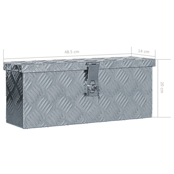 vidaXL Aluminium Box 48.5x14x20 cm Silver - Image 7