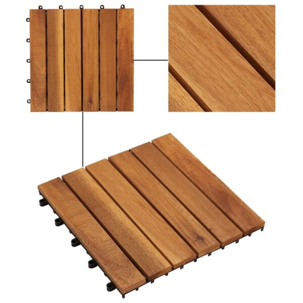 vidaXL Decking Tiles Vertical Pattern 30 x 30 cm Acacia Set of 20 - Image 3